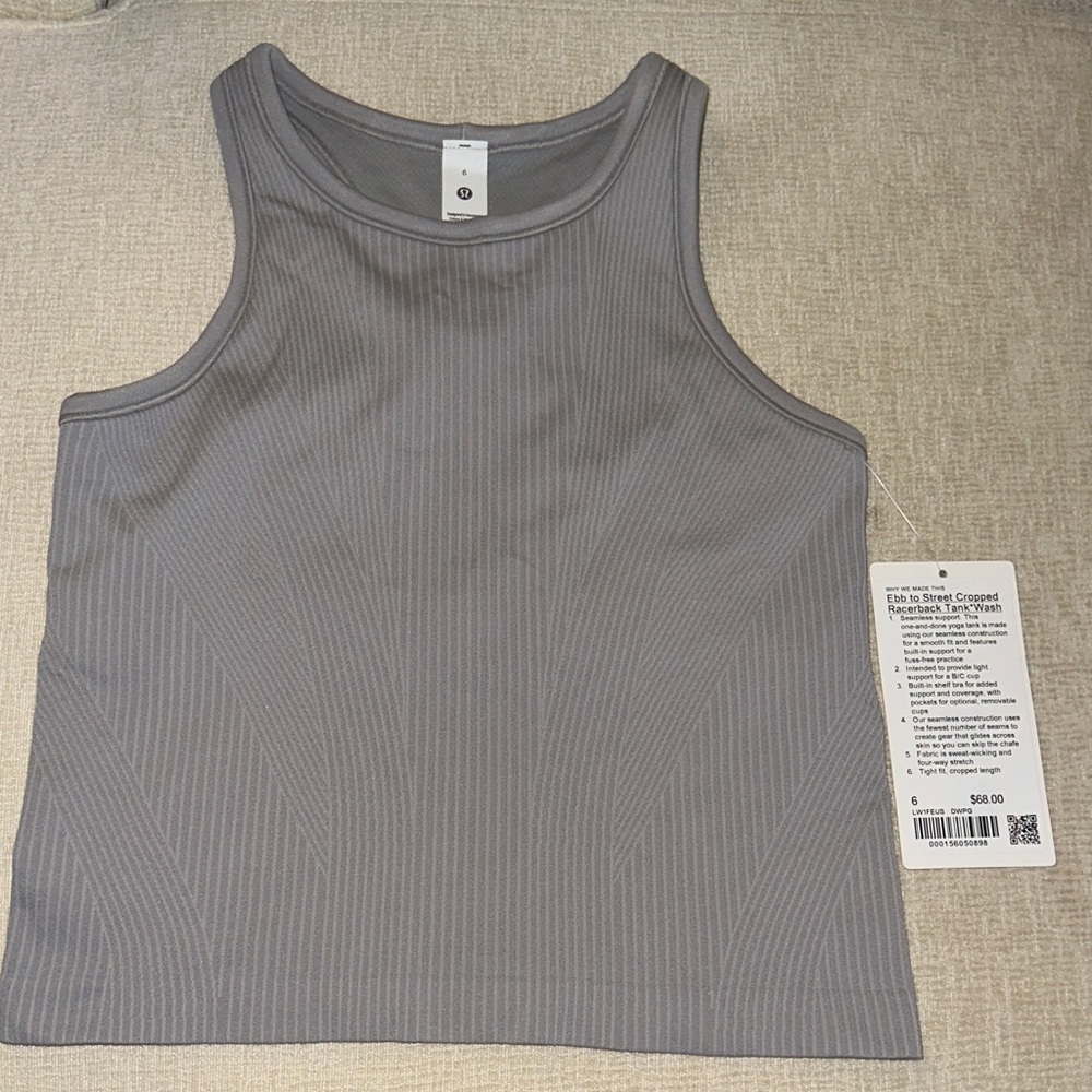 lululemon Ebb to Street Cropped Racerback Ribbed Tank